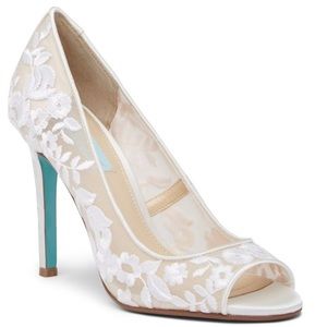 NWT • Blue by Betsey Johnson Lace Evening Pumps